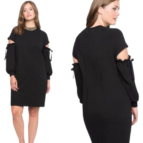 Eloquii Dresses & Skirts - Eloquii Black Dress W/Side Sleeve Cutouts/Pockets
